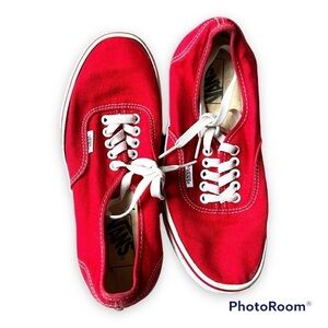 Vans Authentic 44 DX Deck Low Top Red White Mens 6.5
